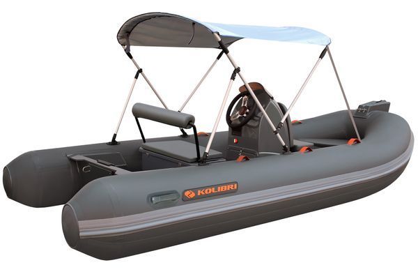 Надувний човен RIB Kolibri Wing Lite W390LT, темно-сірий фото