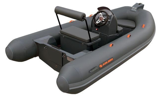 Надувний човен RIB Kolibri Wing Lite W390LT, темно-сірий фото