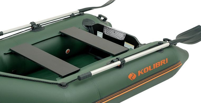 Колибри КМ-245 (Kolibri KM-245) зелёная моторная надувная лодка + слань-коврик фото