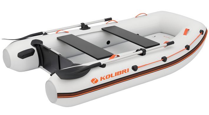Колибри КМ-270ХЛ (Kolibri KM-270XL) светло-серая моторная надувная лодка + Air-Deck фото