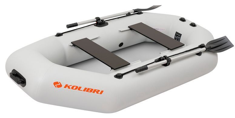 Колибри К-240Т (Kolibri K-240T) светло-серая надувная гребная лодка, без настила фото