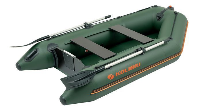Колибри КМ-260 (Kolibri KM-260) зелёная моторная надувная лодка + слань-коврик фото