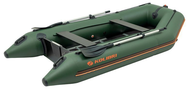 Колибри КМ-330Д (Kolibri KM-330D Профи) зелёная моторная килевая надувная лодка + алюминиевый пайол фото